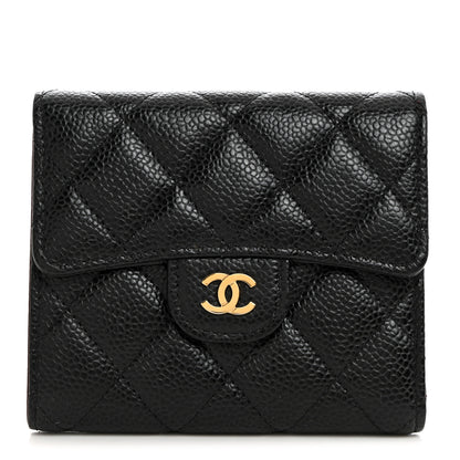 Chanel Caviar Quilted Compact Flap Wallet Black 1 of 9