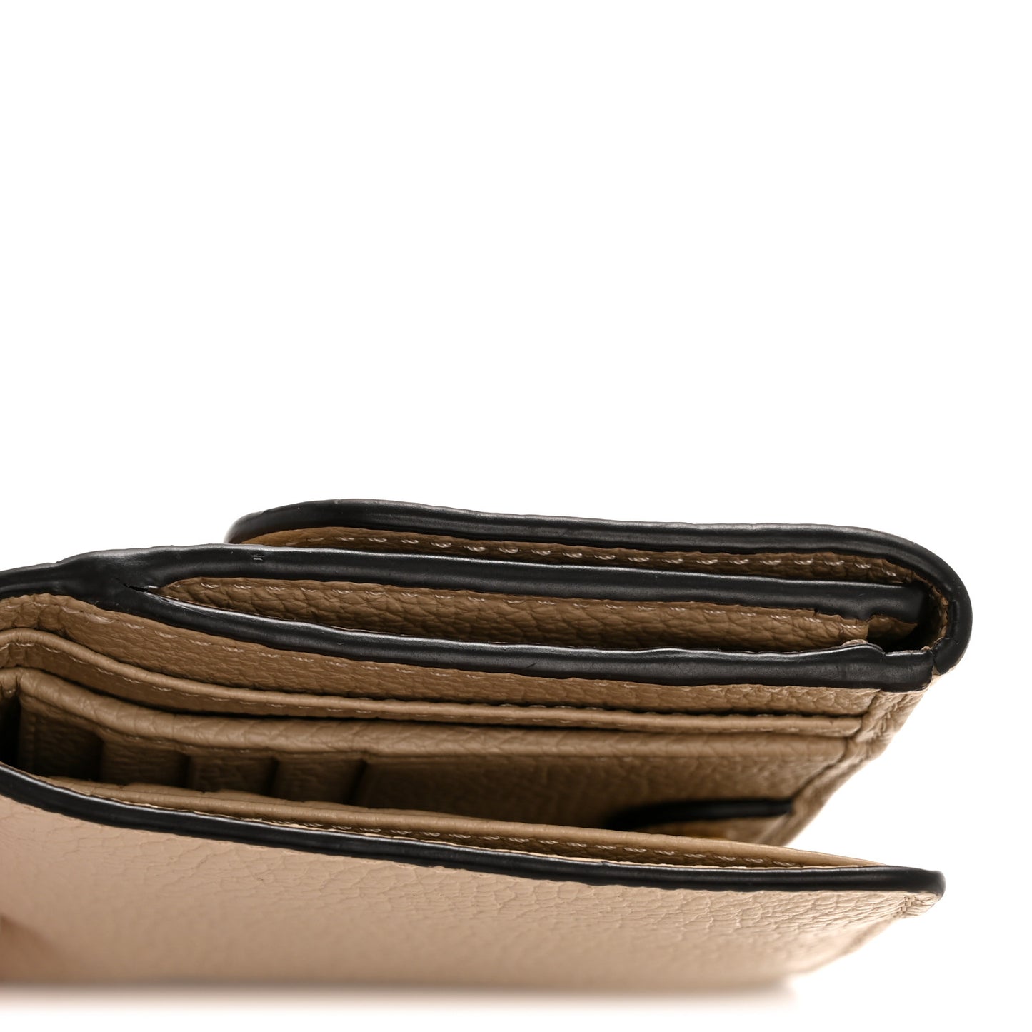 Grained Calfskin Marcie Square Wallet Root Beige