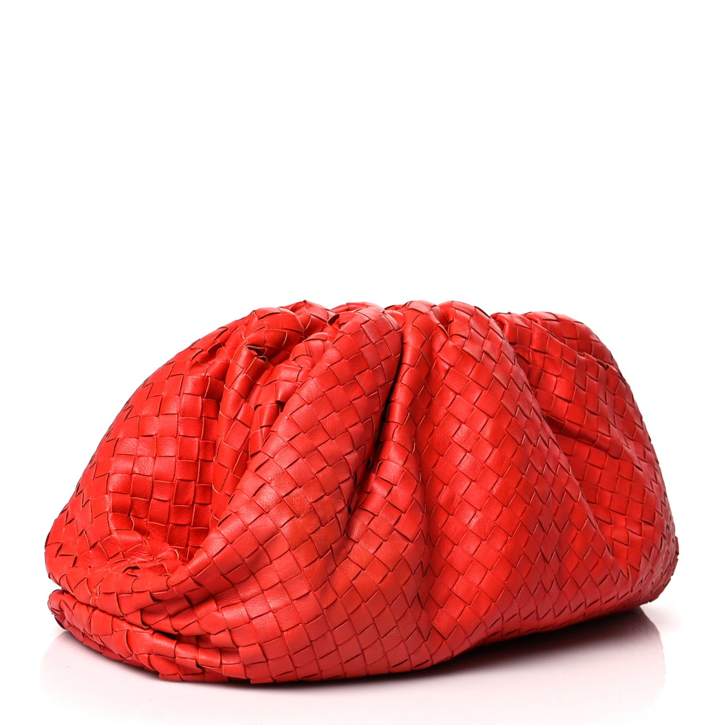 Nappa Maxi Intrecciato The Pouch Oversized Clutch Bright Red