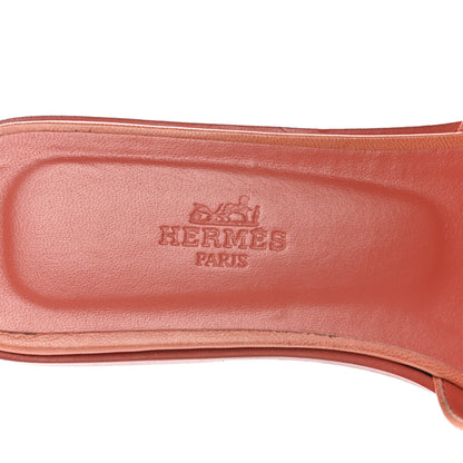 Hermes Goatskin Oran Sandals 37.5 Rouge Blush 7 of 10