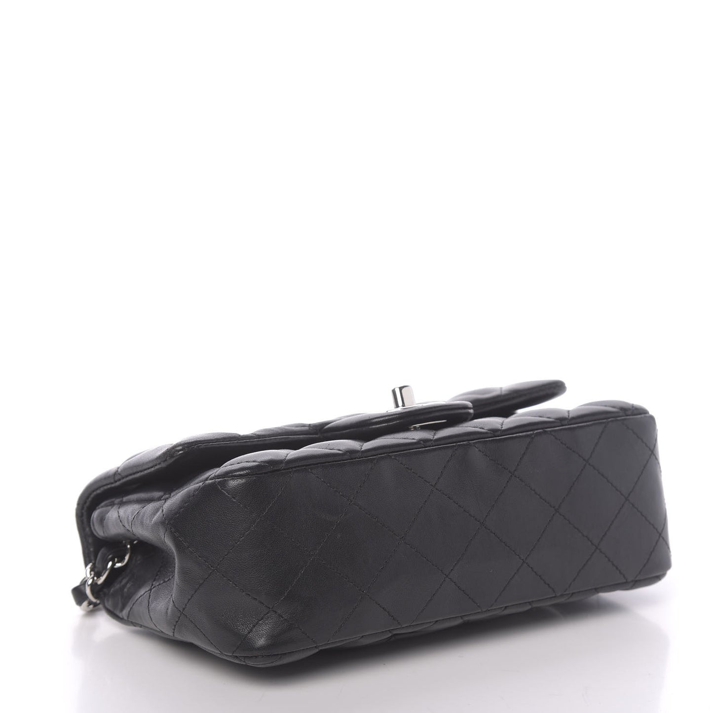 Lambskin Quilted Mini Rectangular Flap Black