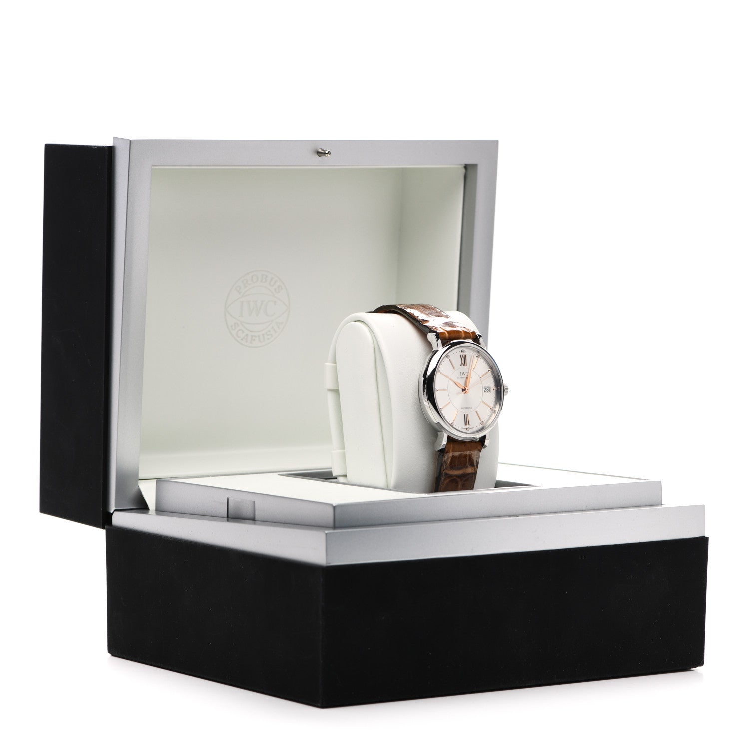 IWC Stainless Steel Crocodile Diamond 37mm Portofino Automatic Watch IW458101 5 of 5