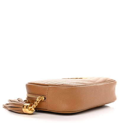 Saint Laurent Grain De Poudre Matelasse Monogram Mini Lou Camera Bag Dark Natural 4 of 9
