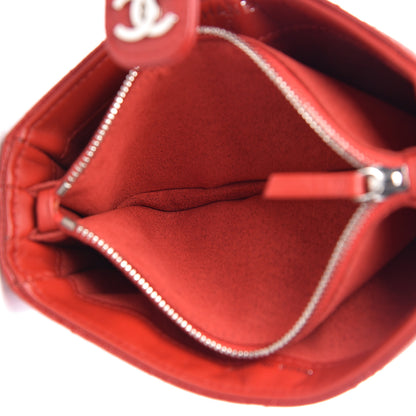 Chanel Caviar Quilted Mini Phone Holder Clutch Red 7 of 13