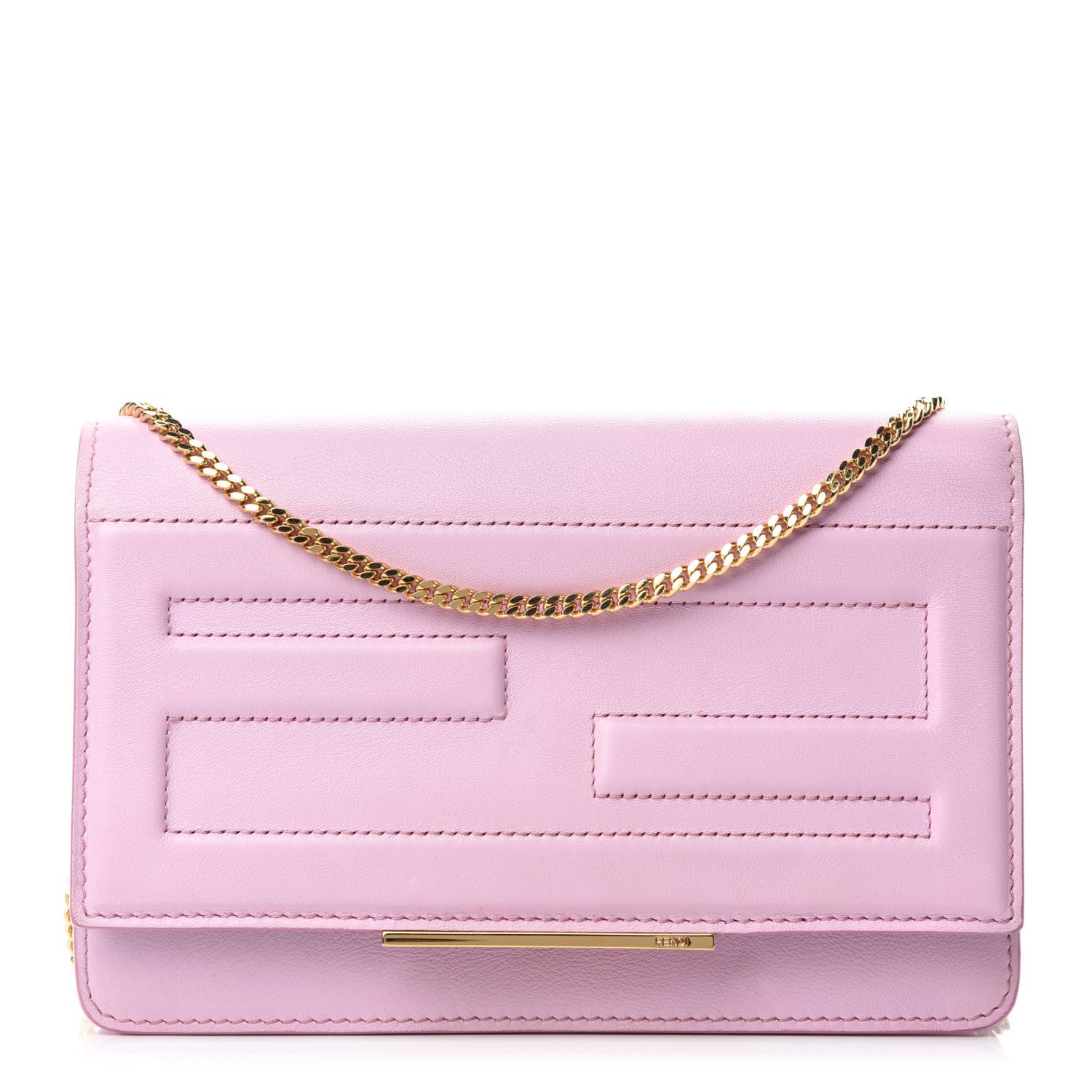 Fendi Vitello Flamingo Tube Wallet on Chain Lavanda 1 of 11