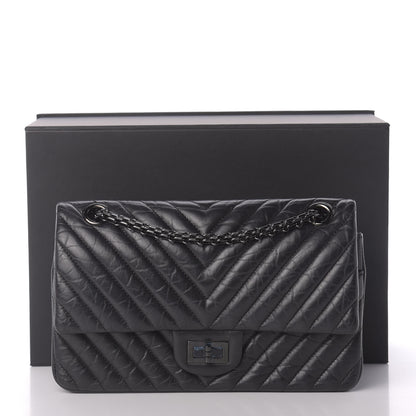 Chanel Aged Calfskin Chevron Quilted 2.55 Reissue 225 Flap So Black 12 of 12
