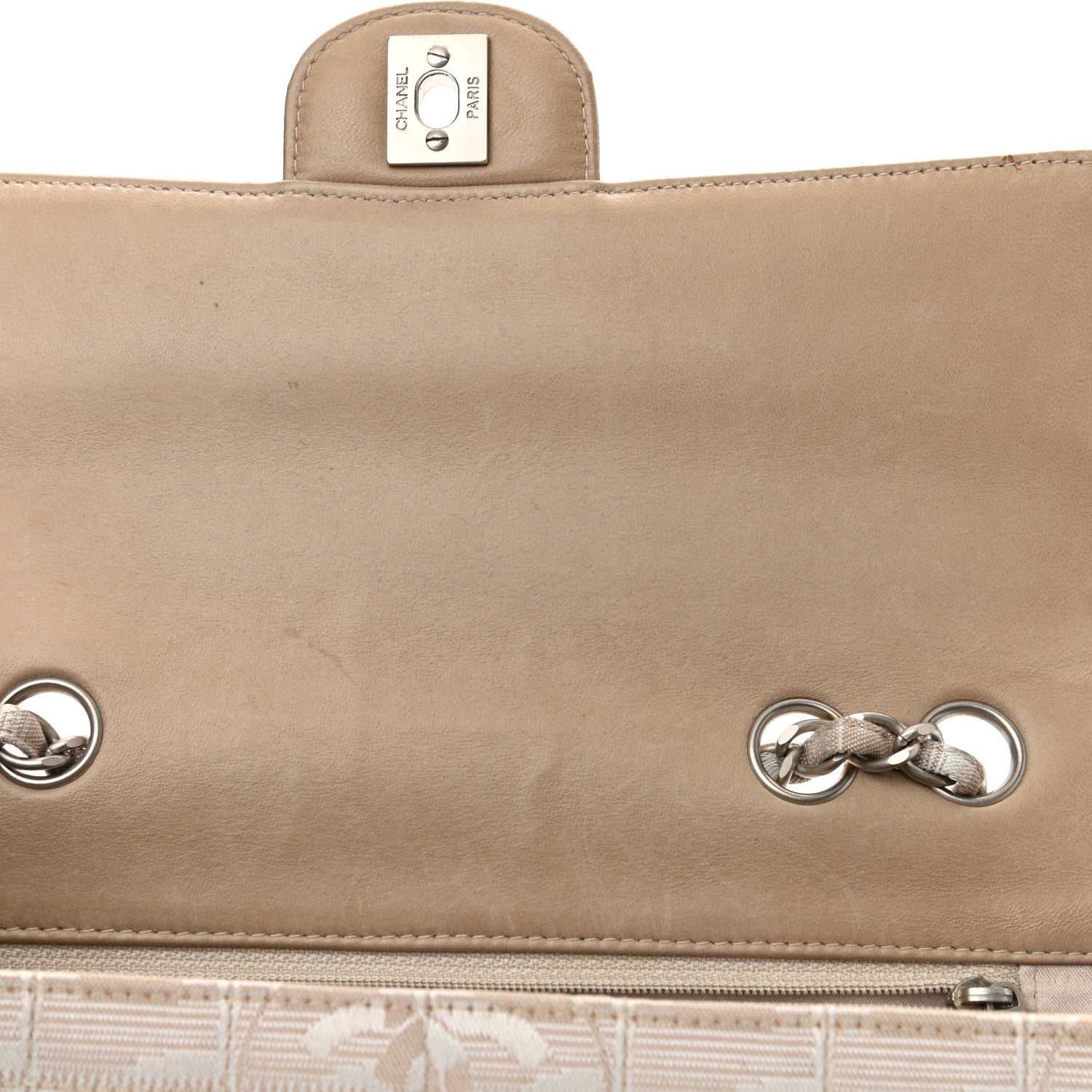 Chanel Nylon Medium Travel Flap Light Beige 12 of 12