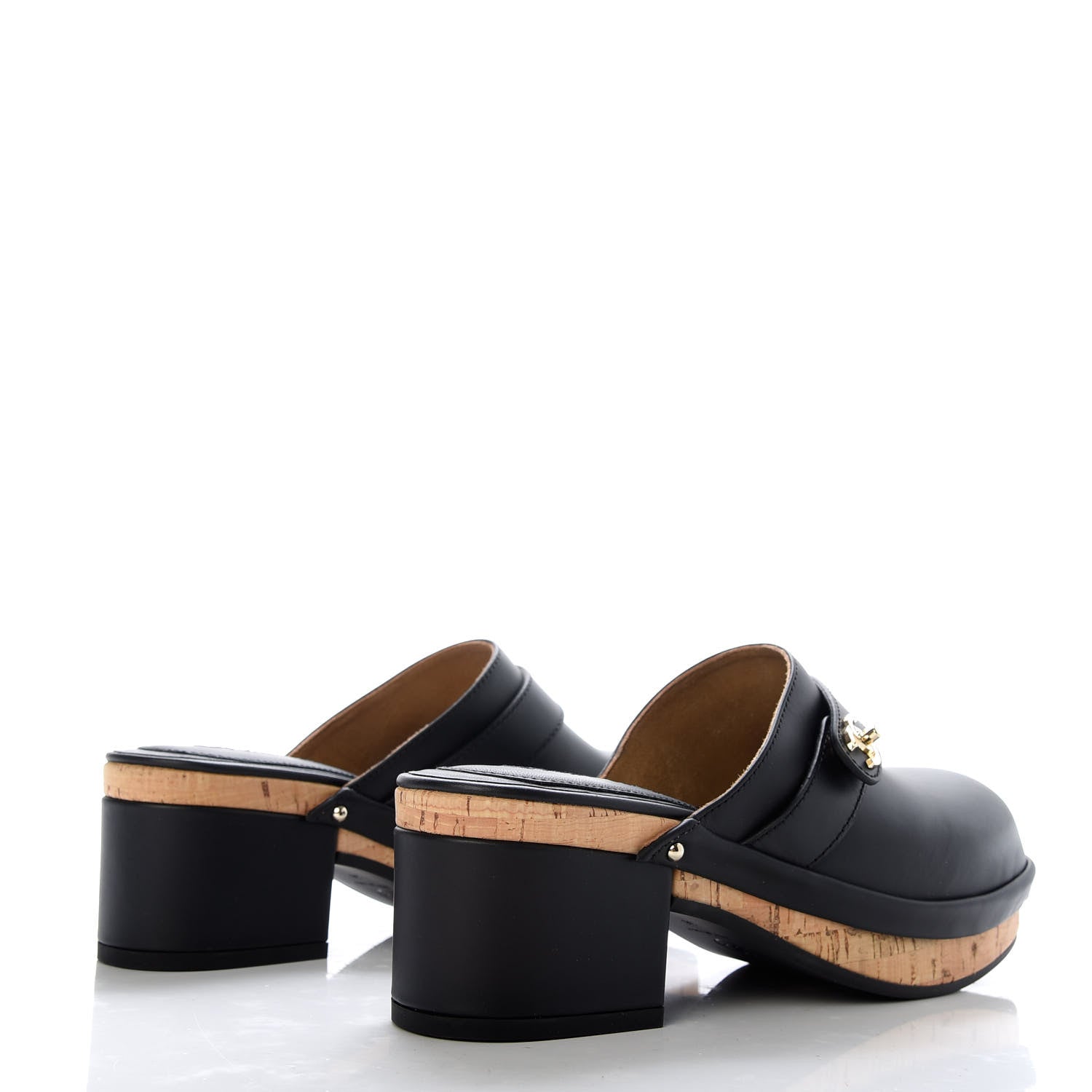Chanel Calfskin CC Turn Lock Clogs 36 Black 4 of 9