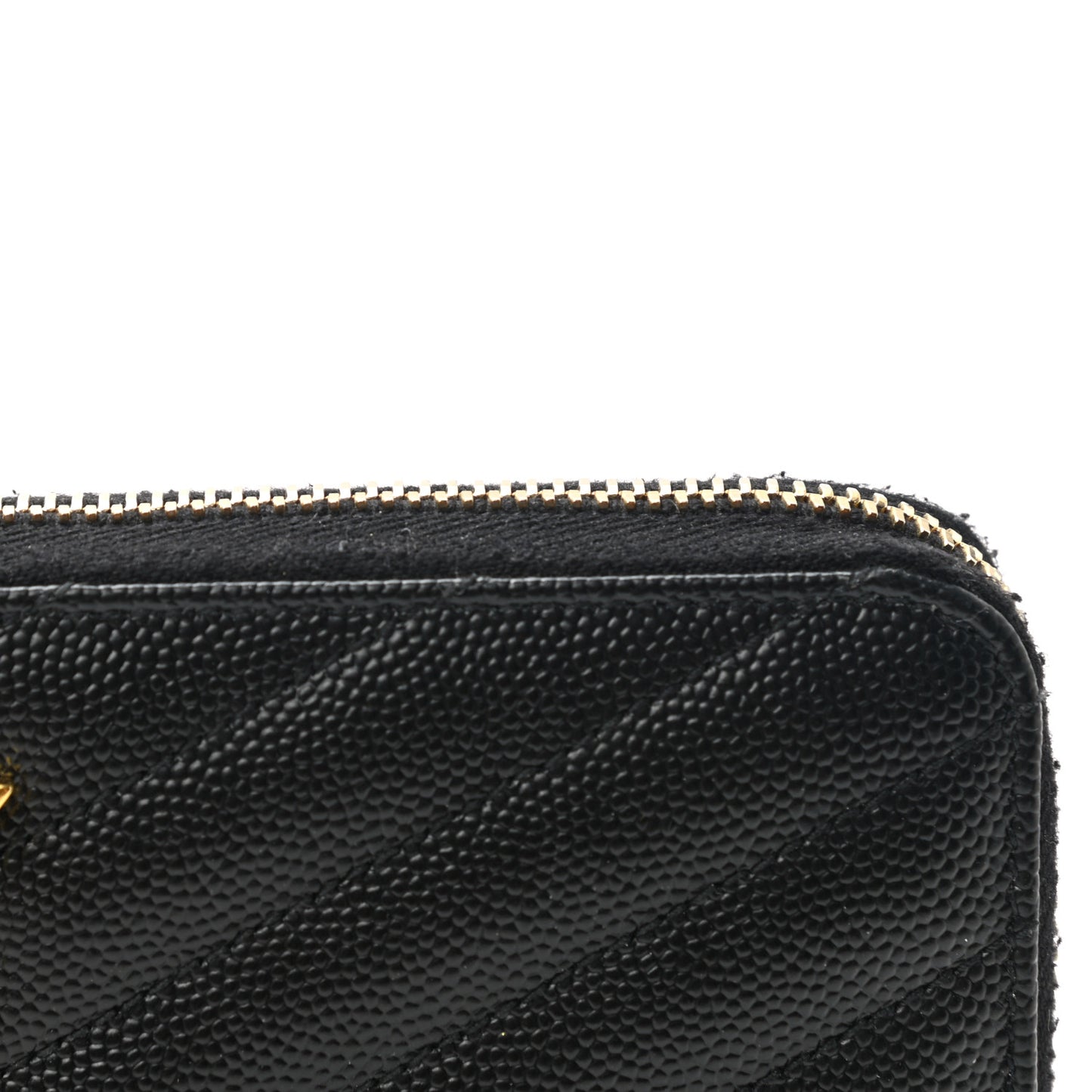 Grain De Poudre Matelasse Chevron Monogram Zip Around Wallet Black