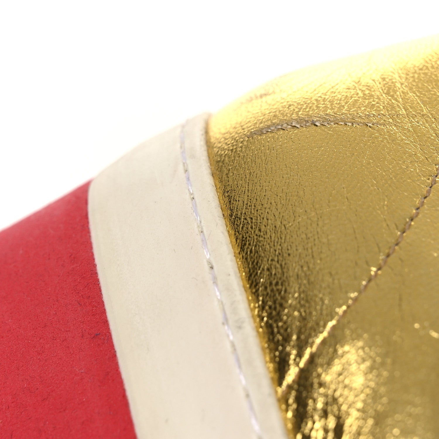 Gucci Metallic Nappa Peggy Platform Sneakers 40 Oro Vecchio 14 of 15