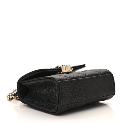 Chanel Caviar Quilted Chain Top Handle With Chain Black 4 of 9