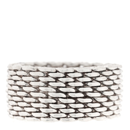Tiffany Sterling Silver Somerset Mesh Ring 52 6 1 of 4