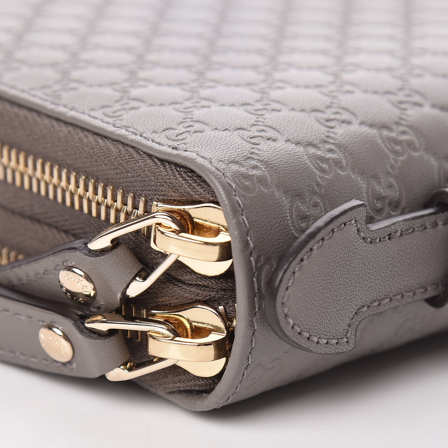 Soft Microguccissima Zip Around Top Handle Travel Wallet Loess