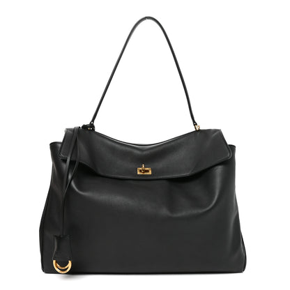 Balenciaga Smooth Calfskin Large Rodeo Top Handle Handbag Black 1 of 8