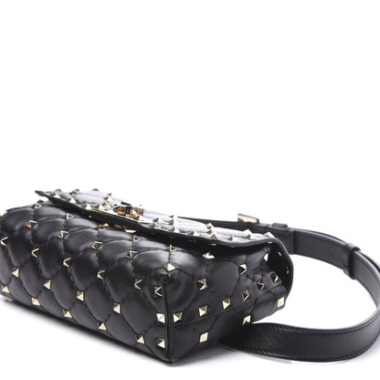 Valentino Garavani Lambskin Rockstud Spike Belt Bag Black 7 of 9