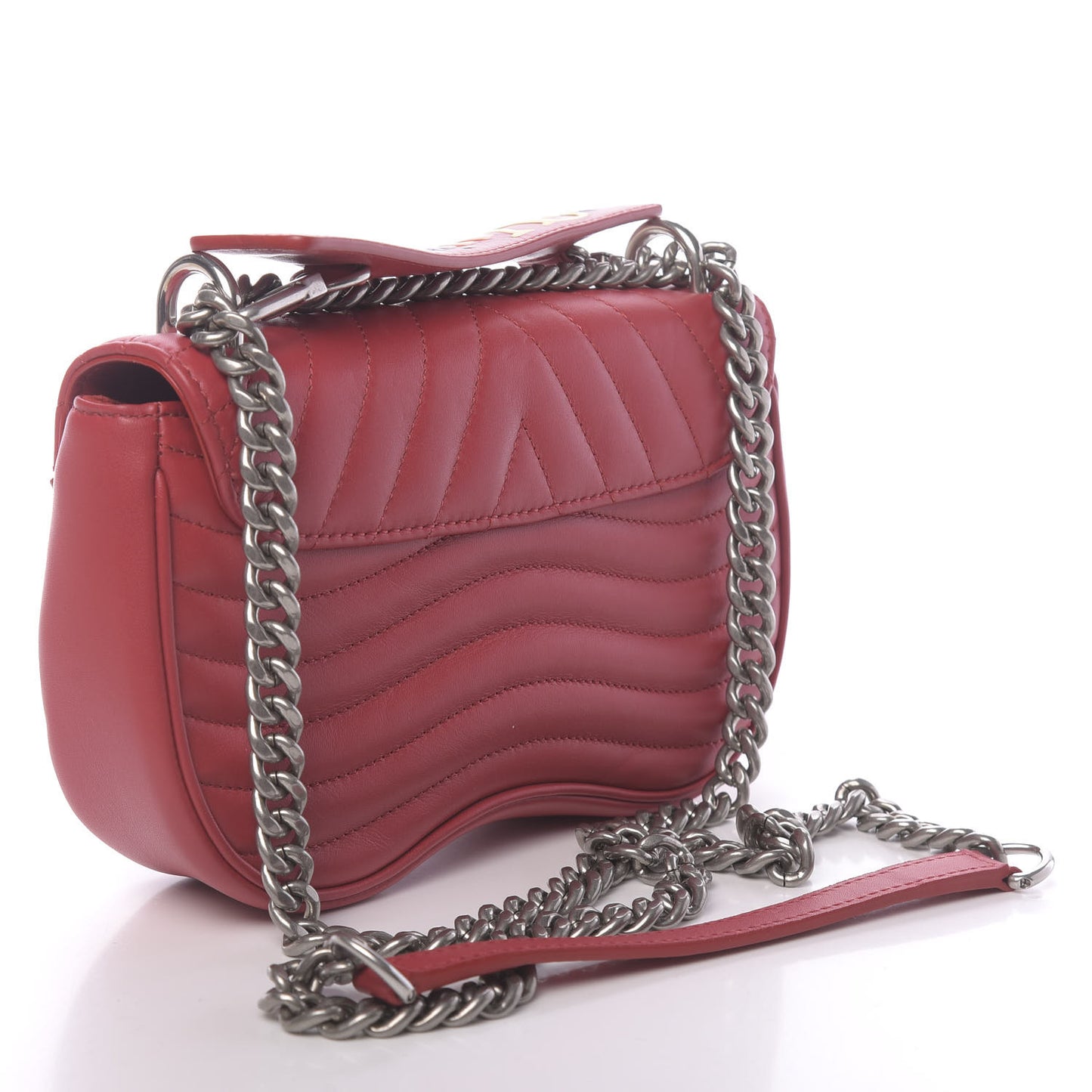 Calfskin Love Lock New Wave Chain MM Scarlet