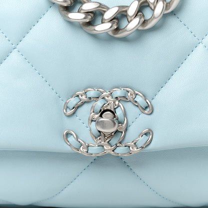 Chanel Lambskin Quilted Medium Chanel 19 Flap Light Blue 8 of 10