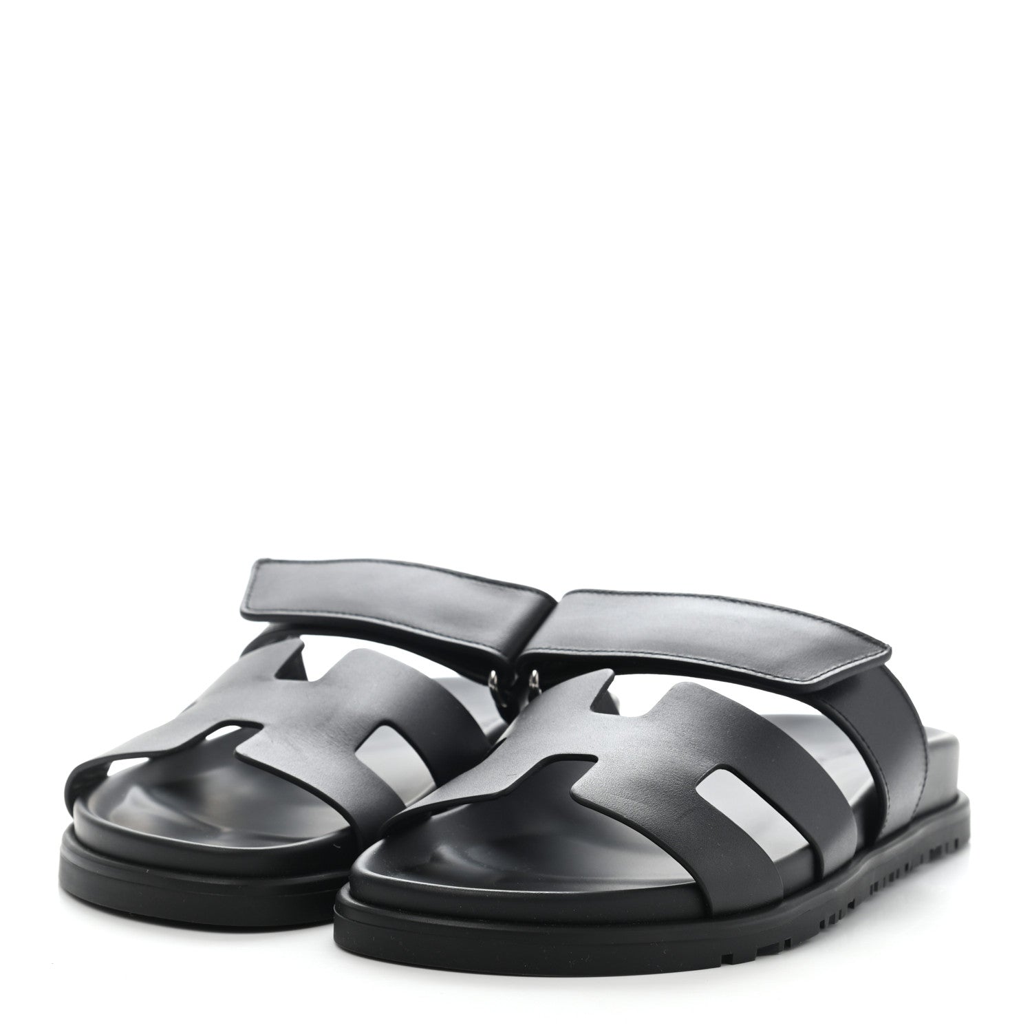 Hermes Calfskin Womens Chypre Sandals 36 Black 3 of 8