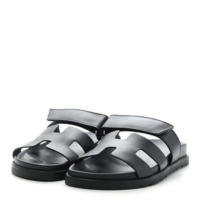 Hermes Calfskin Womens Chypre Sandals 36 Black 3 of 8