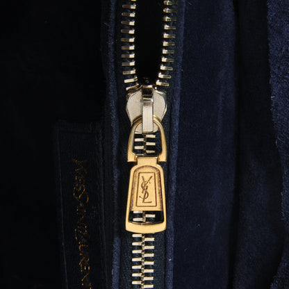 Saint Laurent Leather Lizard Embossed Muse Two Blue 9 of 9