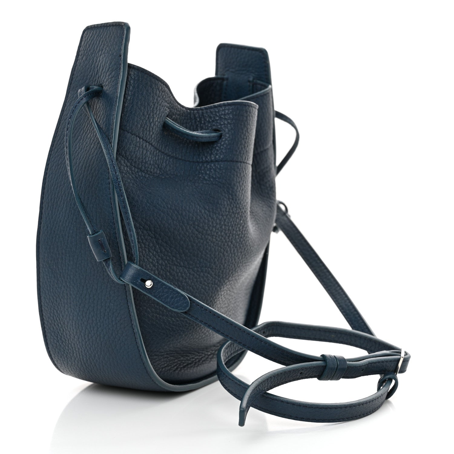 The Row Deerskin Drawstring Pouch Blue 3 of 9