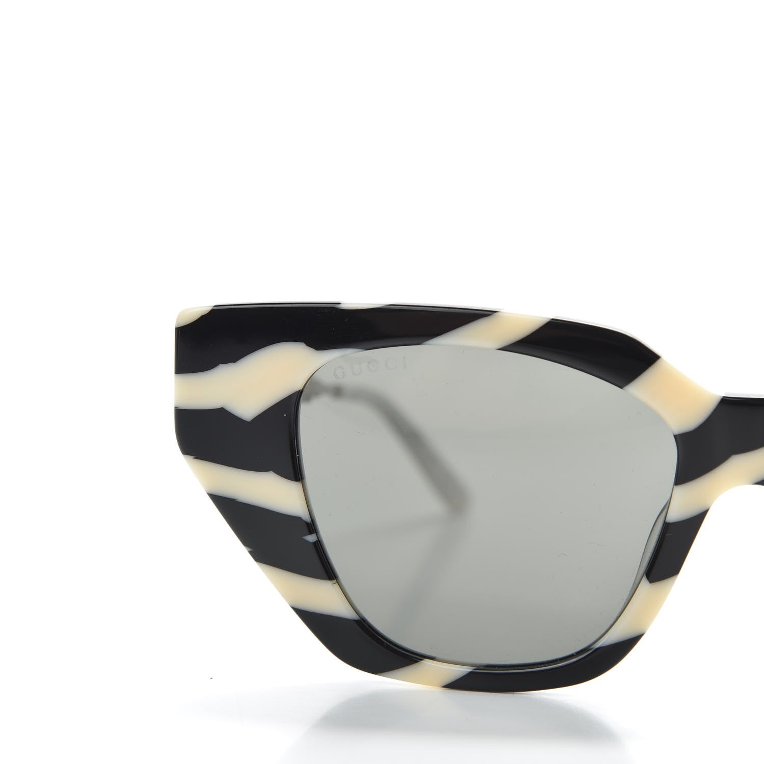 Gucci Acetate Crystal Embellished Cat Eye Sunglasses GG0641S Black Off White 7 of 8