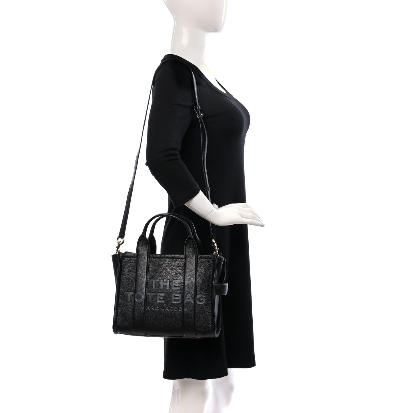 Grained Calfskin Small The Tote Bag Black
