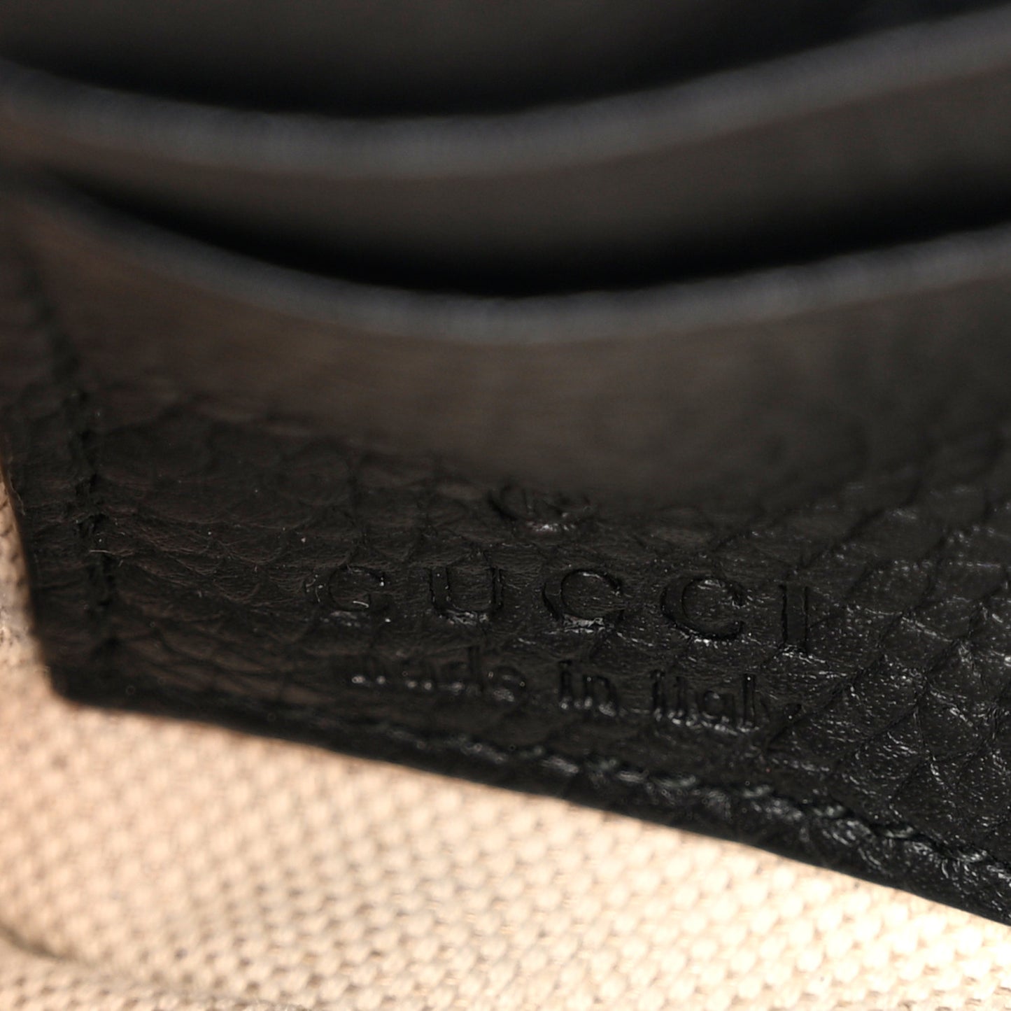 Pebbled Calfskin Soho Wristlet Black