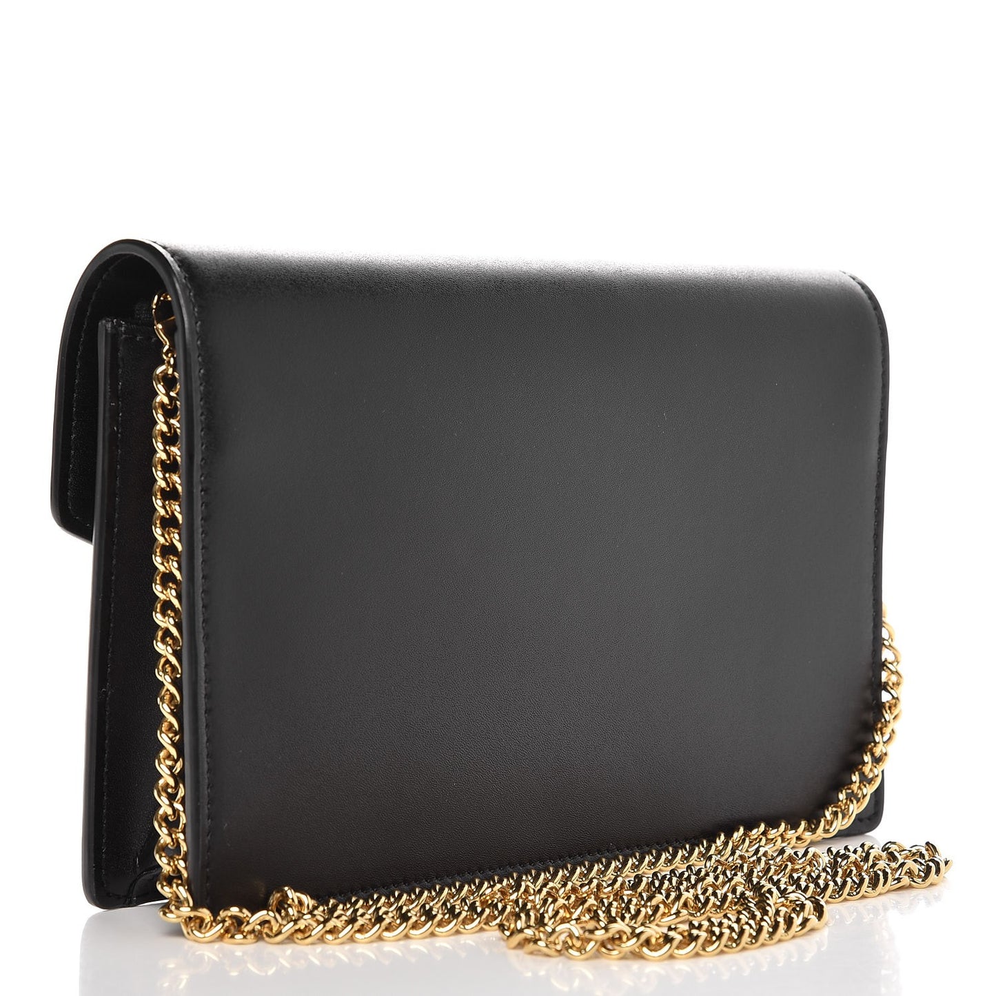 Vitello Liberty Lucido F is Fendi Medium Envelope Wallet on Chain Black