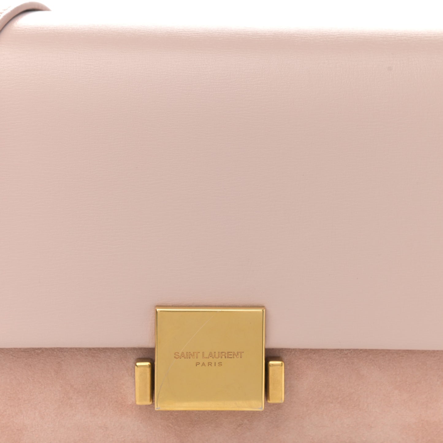 Smooth Calfskin Suede Medium Bellechasse Bag Marble Pink