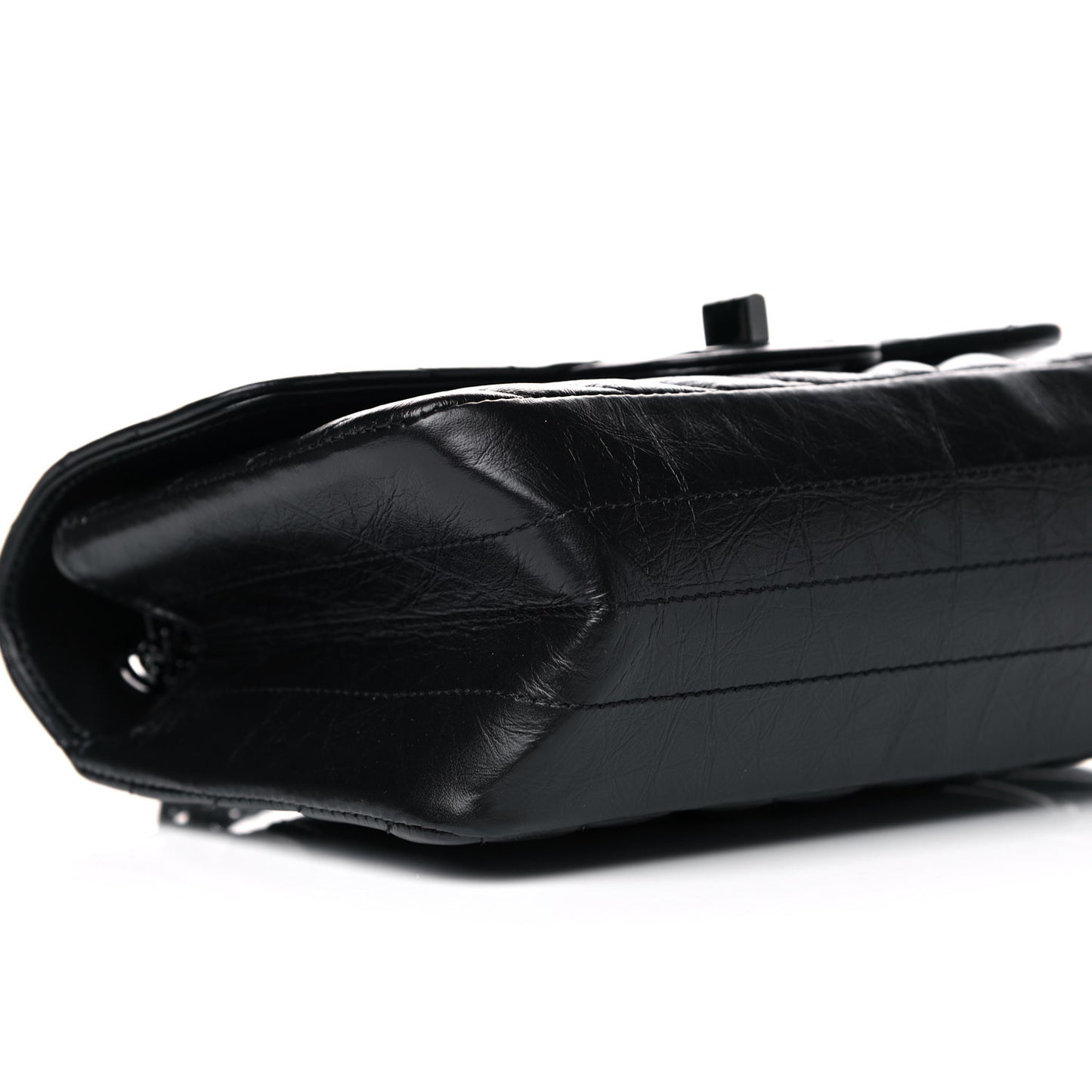 Aged Calfskin Chevron Quilted 2.55 Reissue Mini Flap So Black