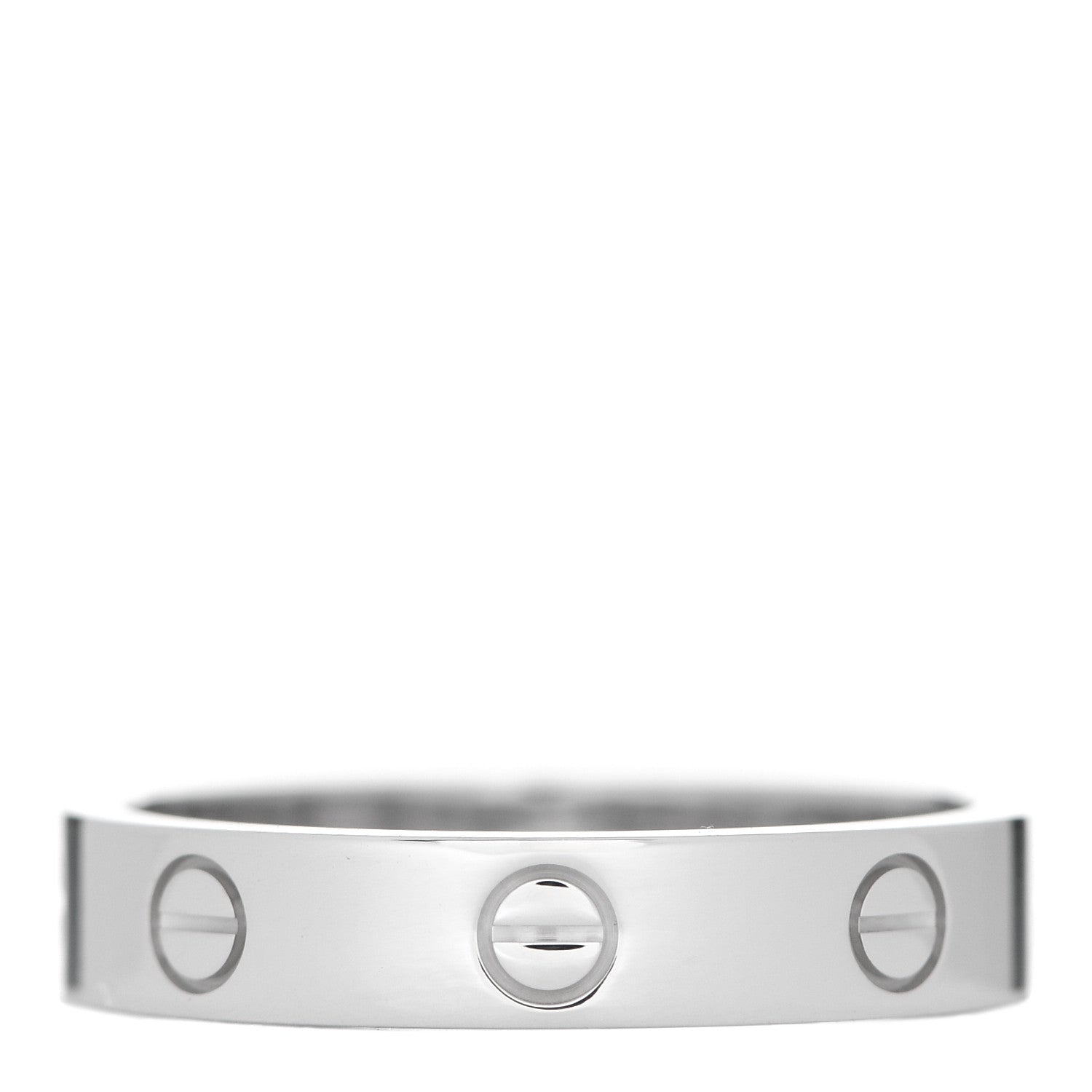 Cartier 18K White Gold Diamond 4mm LOVE Wedding Band Ring 56 7.5 3 of 5