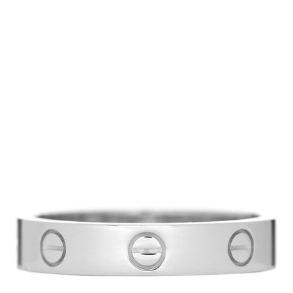 Cartier 18K White Gold Diamond 4mm LOVE Wedding Band Ring 56 7.5 3 of 5