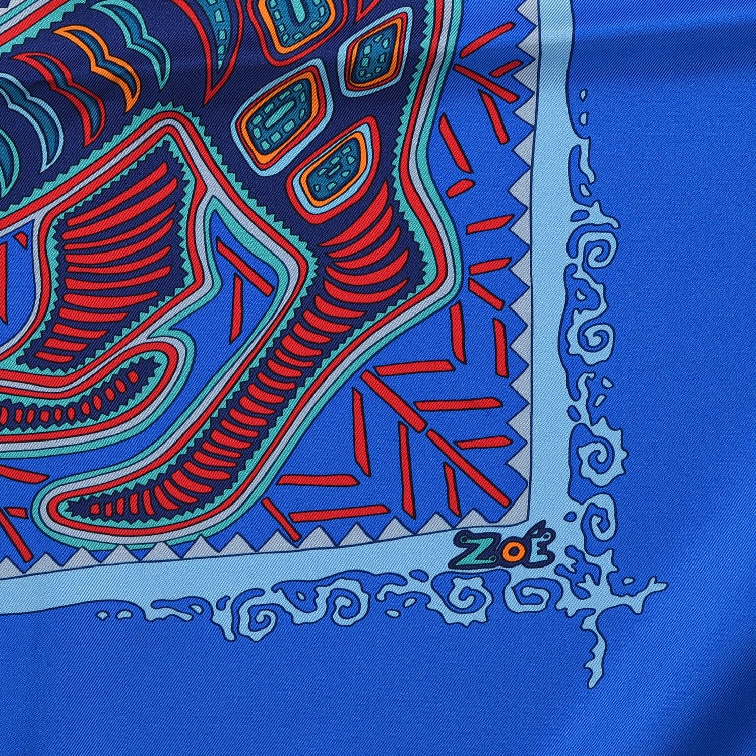 Hermes Silk Legende Kuna Peuple de Panama Scarf 90 11 of 11