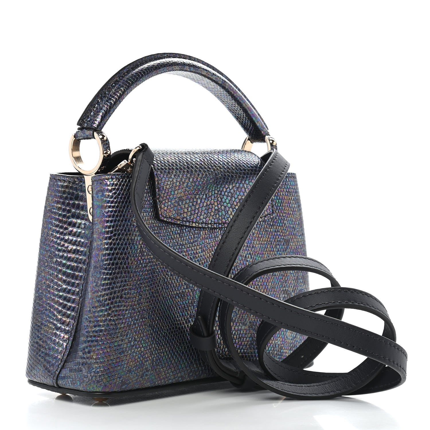 Louis Vuitton Lizard Capucines Mini Bleu Petrole 2 of 8