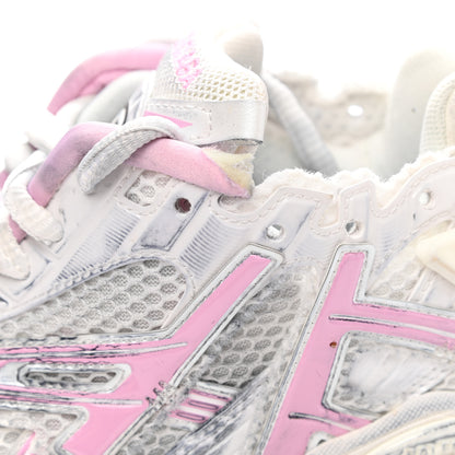 Balenciaga Mesh Rubber Distressed Womens Runner Sneakers 37 White Pink Beige 9 of 13