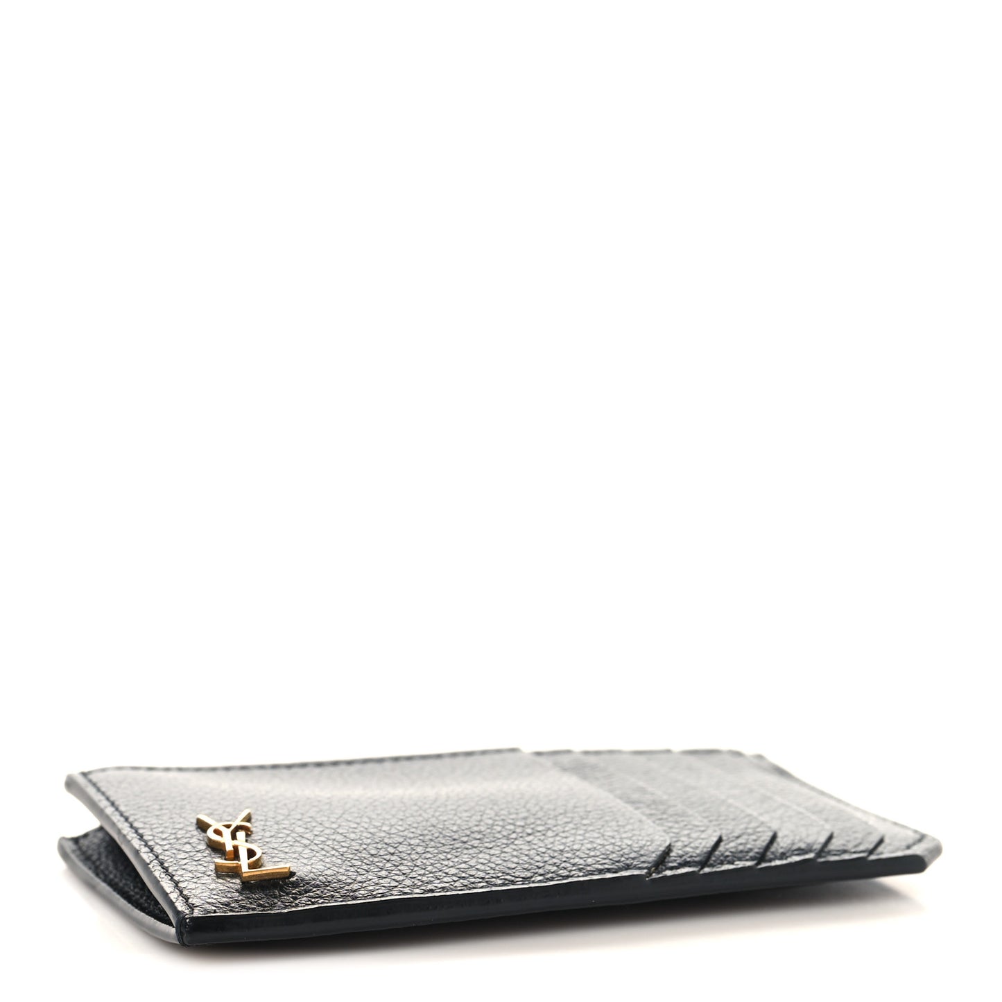 Grained Calfskin Monogram 5 Fragments Zip Pouch Card Holder Black