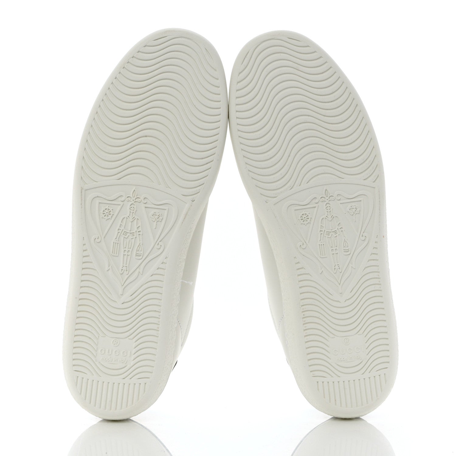 Gucci Calfskin Interlocking G Perforated Womens Ace Sneakers 35.5 White Grey Sky 5 of 8