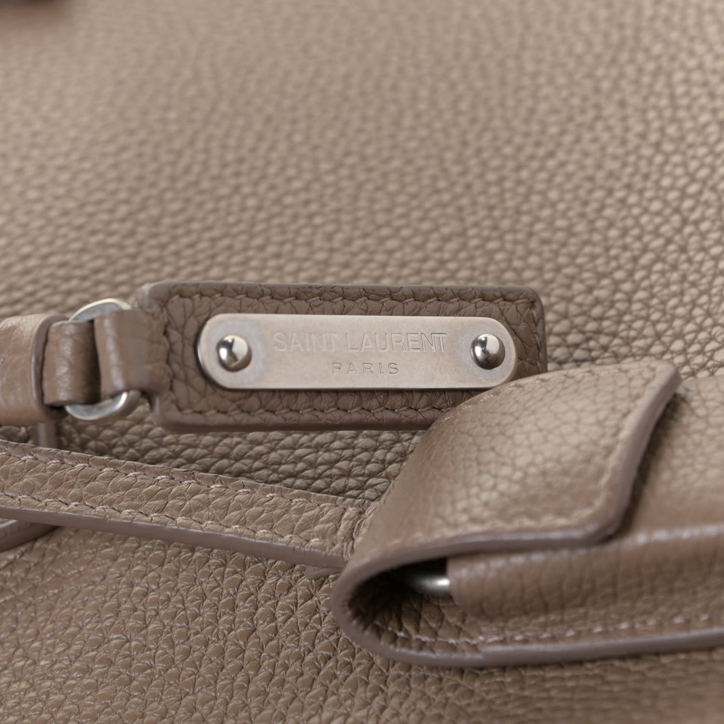 Grained Calfskin Baby Sac De Jour Souple Taupe