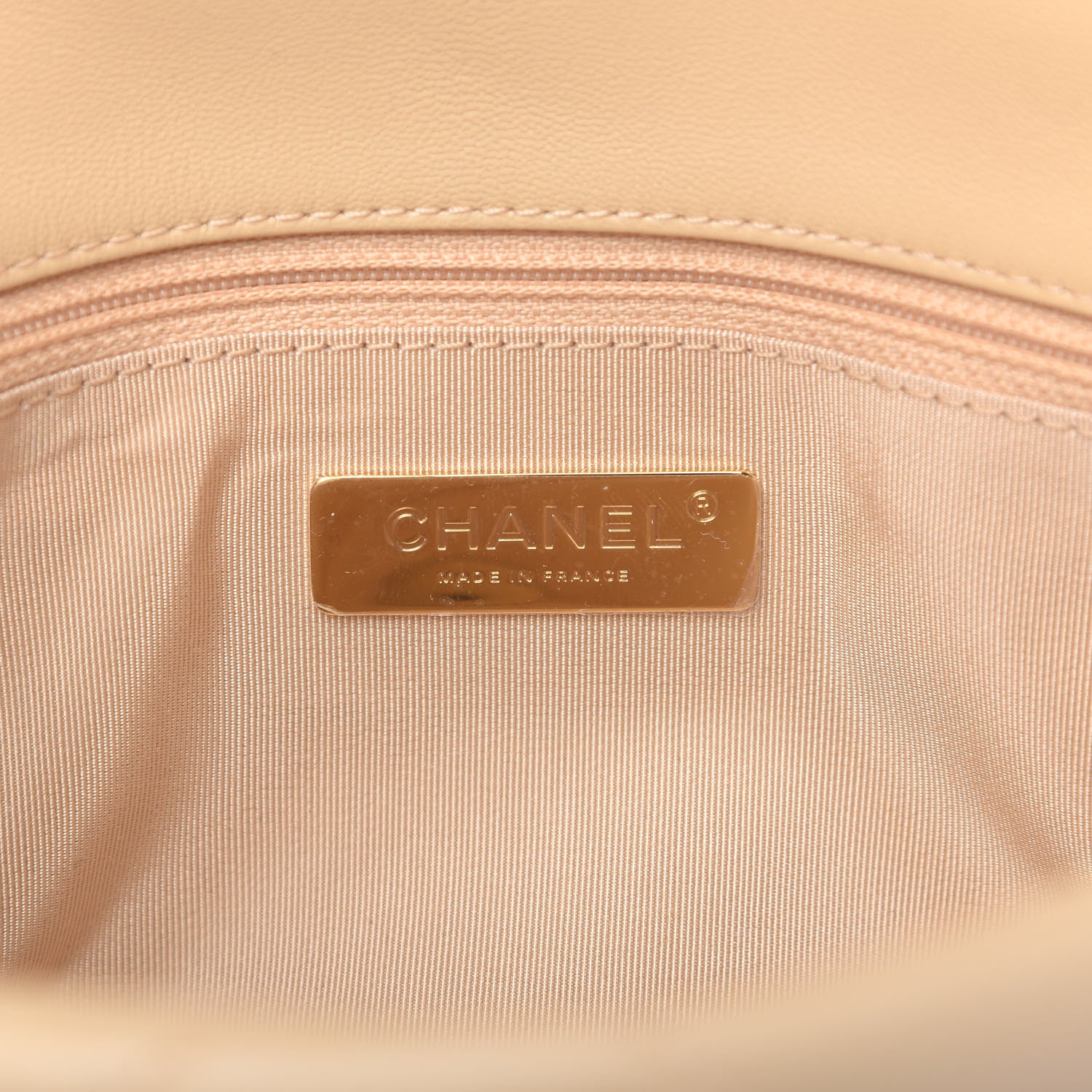 Chanel Shiny Goatskin Quilted Medium Chanel 19 Flap Beige 6 of 11