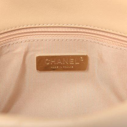 Chanel Shiny Goatskin Quilted Medium Chanel 19 Flap Beige 6 of 11