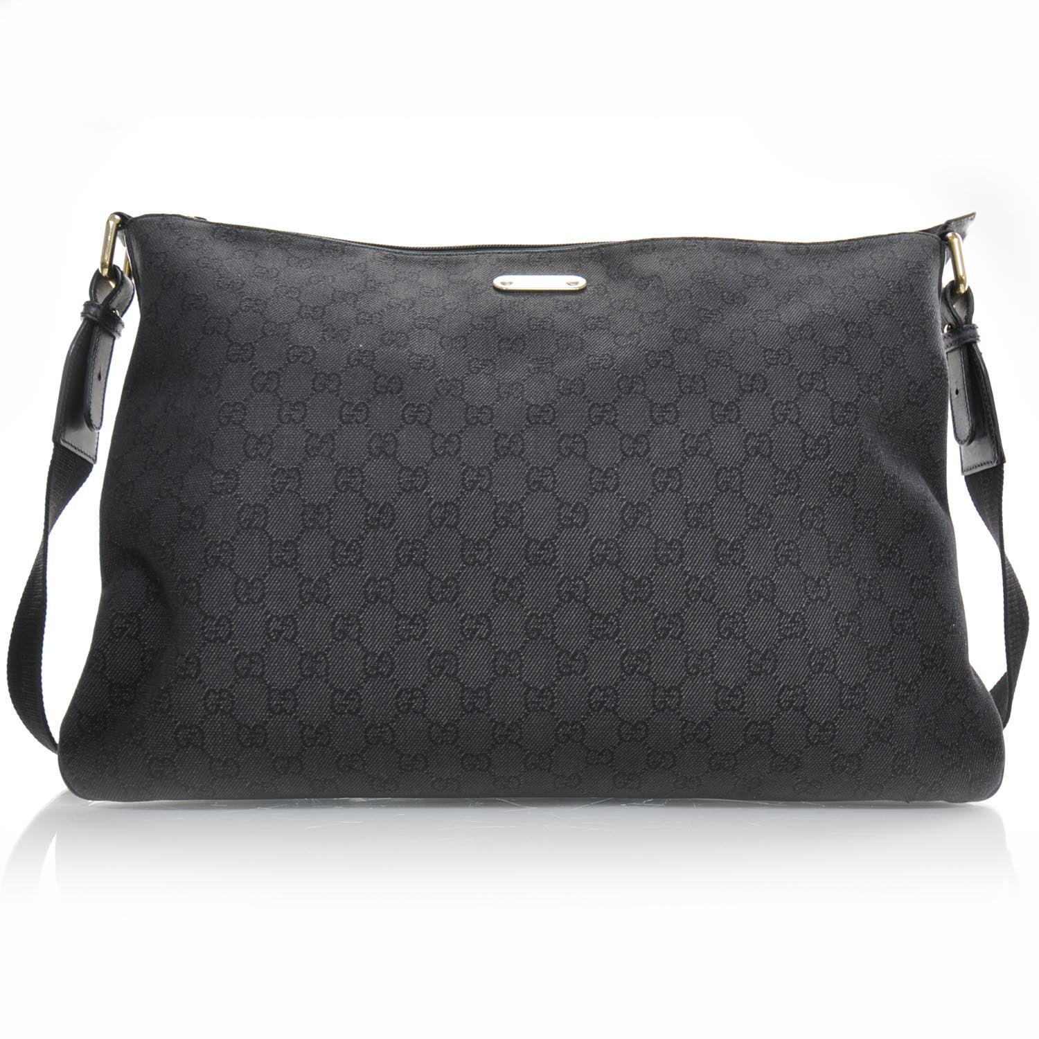 Gucci Monogram Large Messenger Bag Black 1 of 9