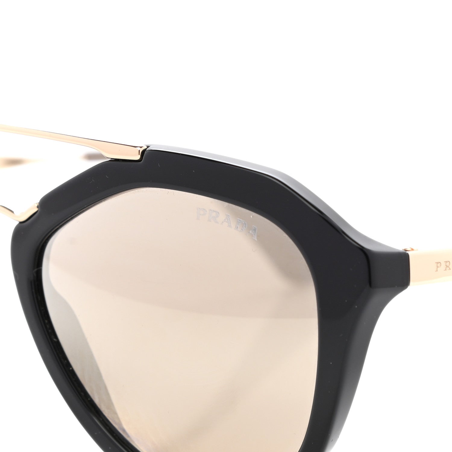 Prada Acetate Metal Cinema Sunglasses SPR 12Q Black 7 of 8