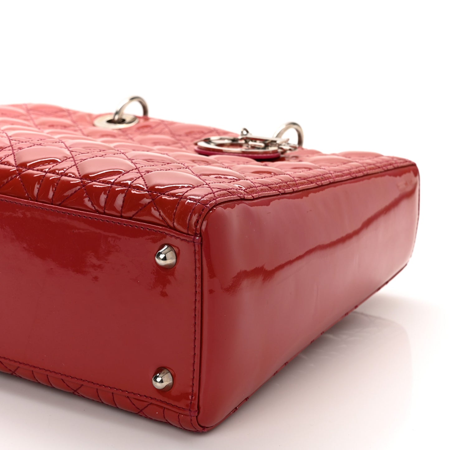Patent Cannage Large Lady Dior Red