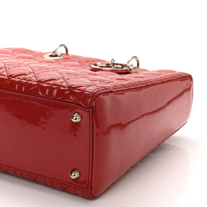 Christian Dior Patent Cannage Large Lady Dior Red 10 of 13