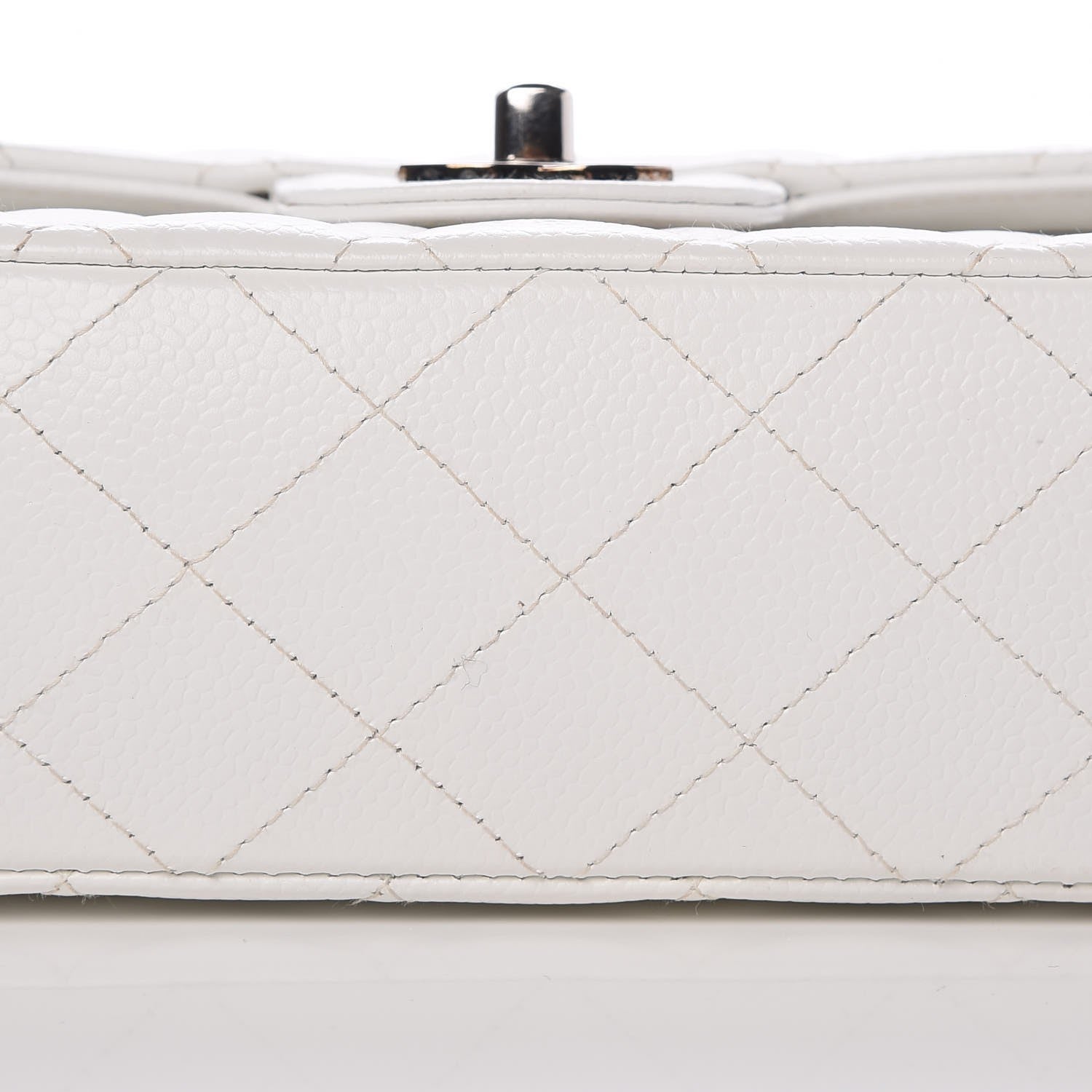 Chanel Caviar Quilted Medium Double Flap White 11 of 12