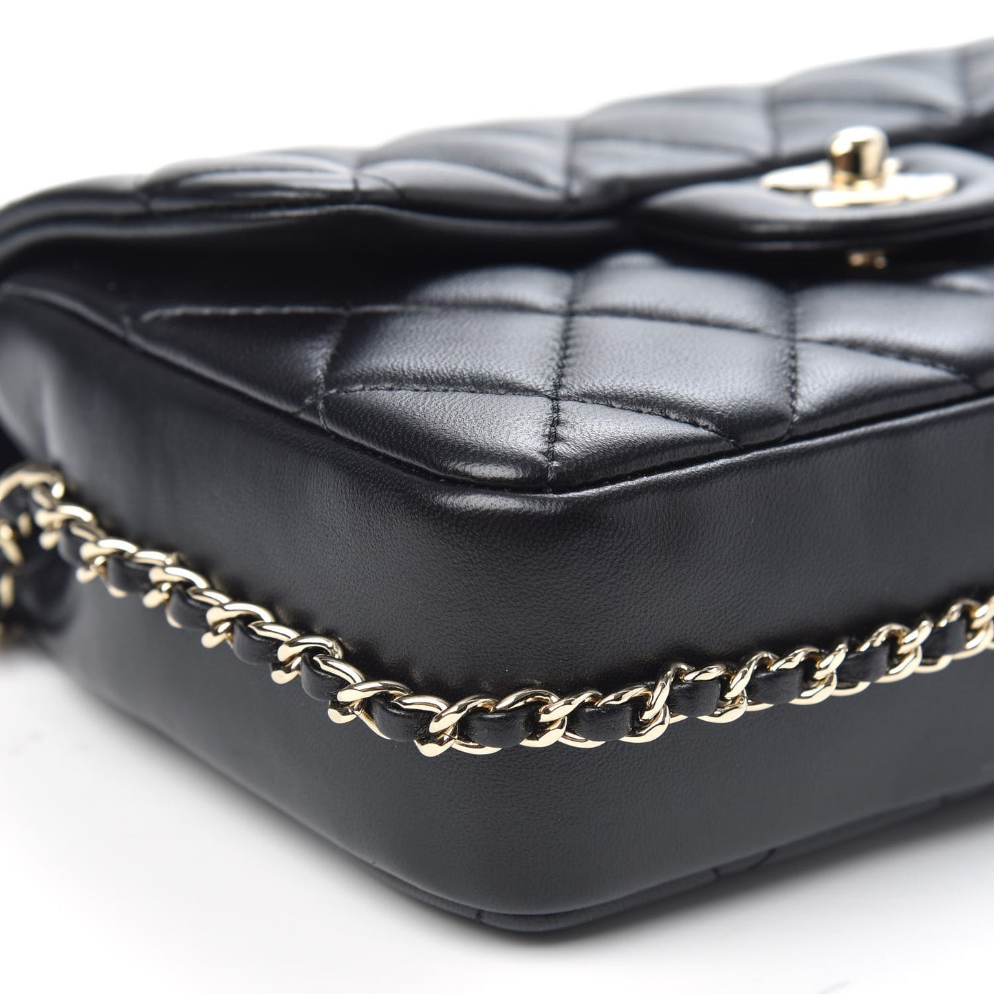 Lambskin Quilted Small My Precious Flap Black