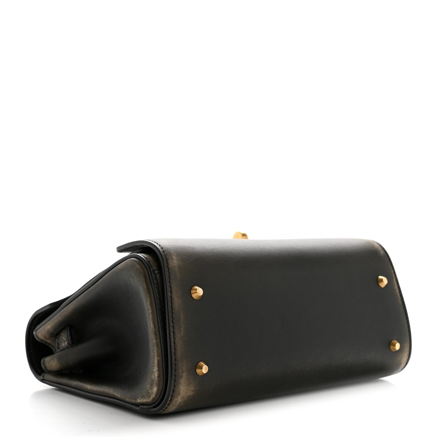 Calfskin Small Money Top Handle Handbag Brown
