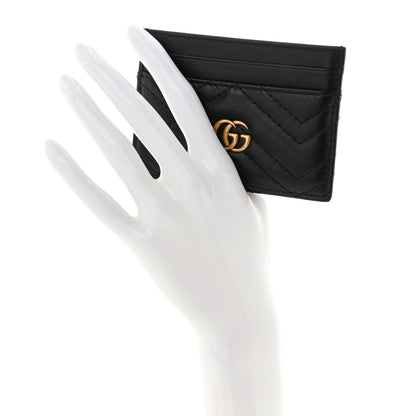 Gucci Calfskin Matelasse GG Marmont Card Holder Black 2 of 8