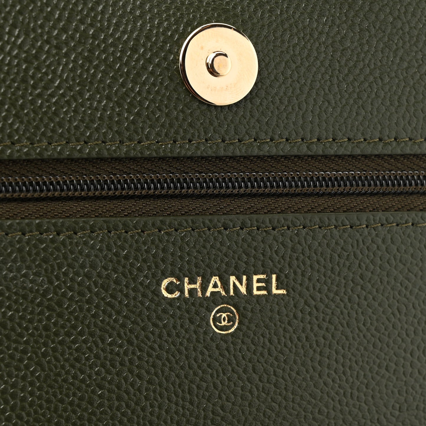 Caviar Quilted Multi Chain Wallet On Chain WOC Khaki